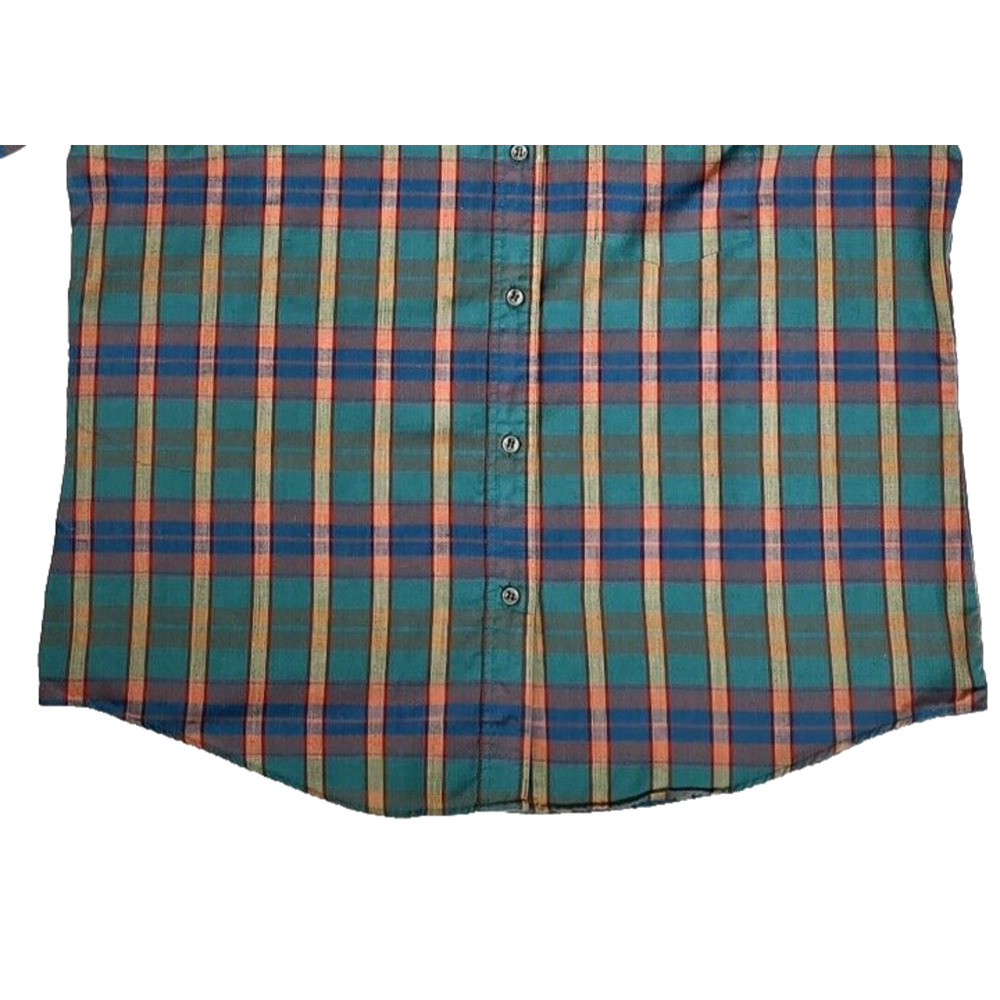 Par Four Sporting Collection Womens Sz 16 Long Sleeve Green Blue Red Plaid Shirt - Picture 3 of 8